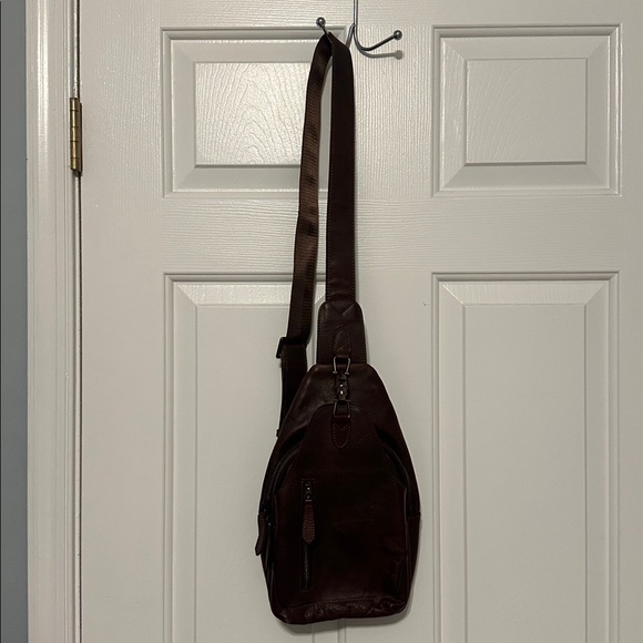 Brown Leather Sling Bag - Like New! - Picture 7 of 8